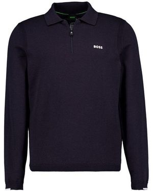 BOSS Herren Pullover Unifarben - Blau