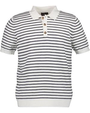 Fynch-Hatton Herren Polo-Shirt,Weiß Gestreift - Grau