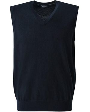 Olymp Herren Pullunder Unifarben - Blau