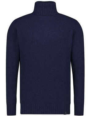 North Sails Herren Rollkragen-Pullover Wolle Unifarben - Blau