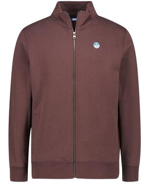 North Sails Herren Sweatjacke Baumwolle Unifarben - Braun
