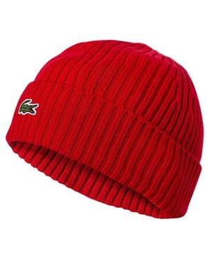 Lacoste Herren Mütze Woll-Stoff - Rot