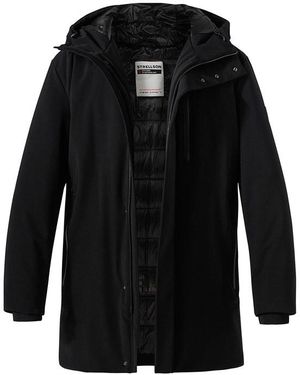 Strellson Herren Parka Unifarben - Schwarz