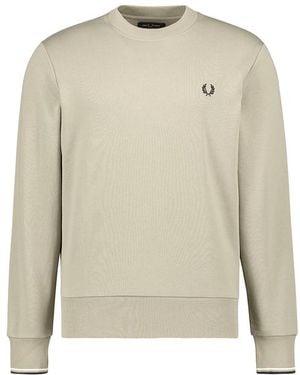 Fred Perry Herren Sweatshirt Unifarben - Natur