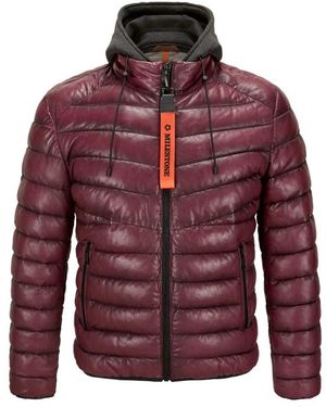 Milestone Herren Lederjacke Lammnappa - Rot