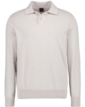 BOSS Herren Pullover Unifarben - Weiß