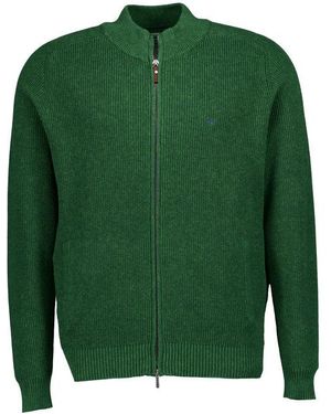 Fynch-Hatton Herren Cardigan Unifarben - Grün