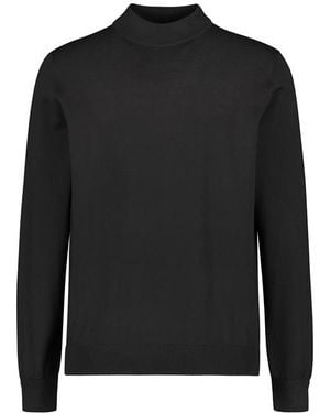 Baldessarini Herren Pullover Merinowolle Unifarben - Schwarz