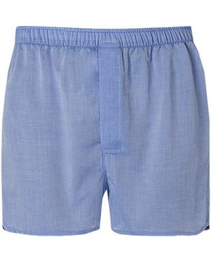 Derek Rose Herren Boxershorts Reine Baumwolle Unifarben - Blau