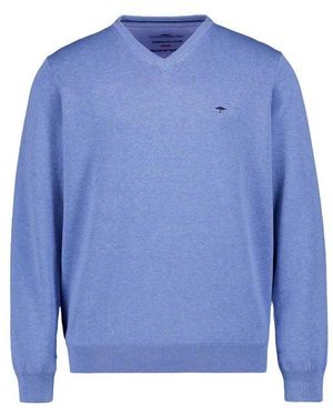 Fynch-Hatton Herren Pullover Baumwolle Meliert - Blau