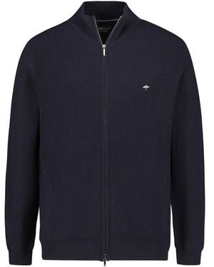 Fynch-Hatton Herren Cardigan Unifarben - Blau