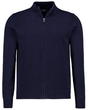 RAGMAN Herren Cardigan Baumwolle Unifarben - Blau