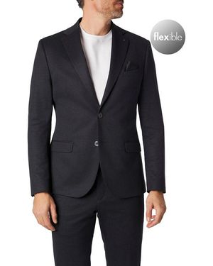 Zuitable Herren Sakko Jersey Meliert - Schwarz
