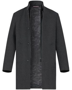 Bugatti Herren Mantel Fischgrat - Grau
