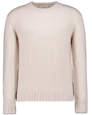 Juvia Herren Pullover Wolle Unifarben - Natur