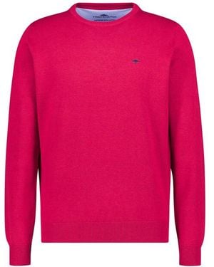 Fynch-Hatton Herren Pullover Unifarben - Pink
