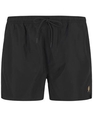 Belstaff Herren Badeshorts Unifarben - Schwarz