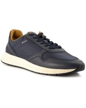 BOSS Herren Schuhe Glattleder - Blau