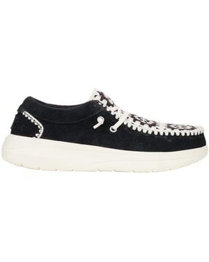 HEYDUDE Wendy Comf Suede Crochet - Black
