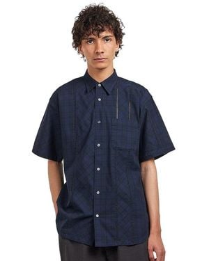 Beams Plus Lace Plaid Shirt - Blau
