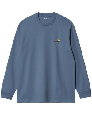 Carhartt L/S American Script T-Shirt - Blau