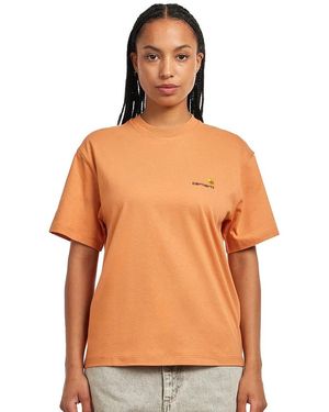 Carhartt W' S/S American Script T-Shirt - Orange