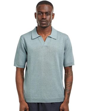 Norse Projects Leif Cotton Linen Polo - Blau