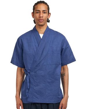Universal Works SS Kyoto Work Shirt - Blau