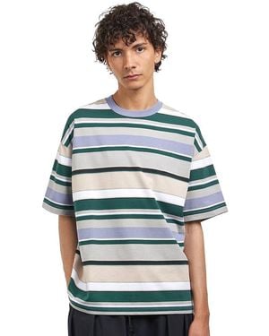 Beams Plus Multi Stripe Tee - Blau