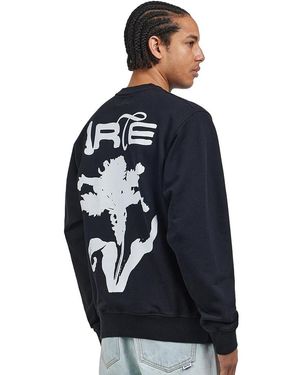 Arte' Big Carnation Flower Crewneck - Schwarz