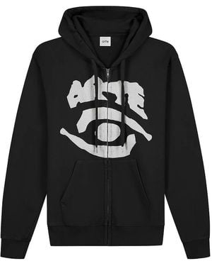 Arte' Eye Front Zip Hoodie - Schwarz