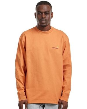 Carhartt L/S American Script T-Shirt - Orange