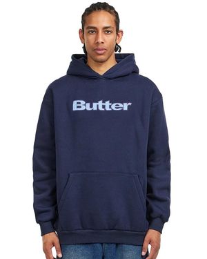 Butter Goods Satin Logo Applique Pullover Hood - Blau