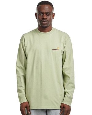 Carhartt L/S American Script T-Shirt - Grün