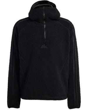 adidas Borg Fleece Teamgeist 1/4 Zip Hoodie - Schwarz