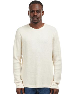 Nudie Jeans Long Sleeve Waffle T-Shirt - Weiß