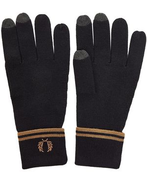 Fred Perry Twin Tipped Merino Wool Gloves - Schwarz