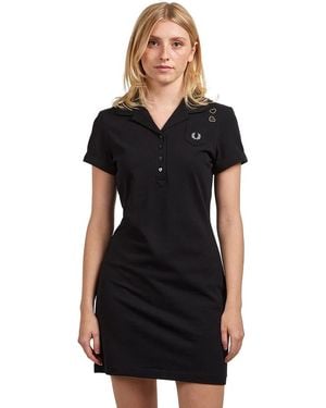 Fred Perry Pocket Detail Pique Dress - Schwarz