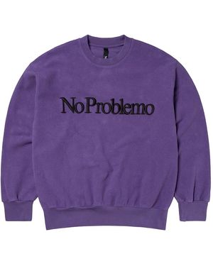 No Problemo Reverse Fleece Sweat - Lila