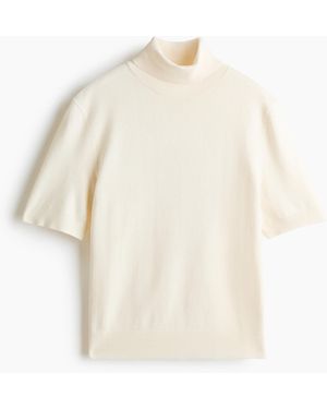 H&M Fijngebreide Top Met Col - Wit