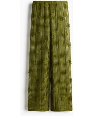 H&M Katoenen Strandbroek Met Applicaties - Groen
