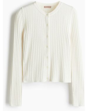 H&M Cardigan in Zopfstrick - Weiß