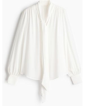H&M Bluse mit Schalkragen - Weiß