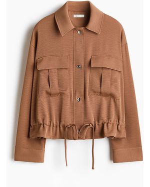 H&M Utility-overhemdblouse Met Drawstring - Bruin