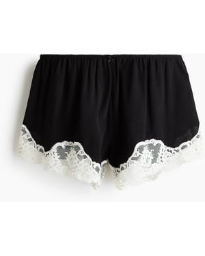 H&M Schlafshorts mit Spitze - Schwarz
