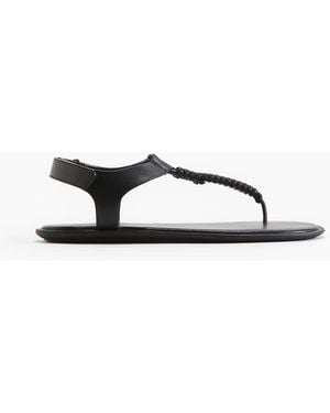 H&M Ledersandalen - Schwarz