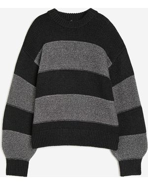 H&M Pullover mit glitzernden Streifen - Schwarz