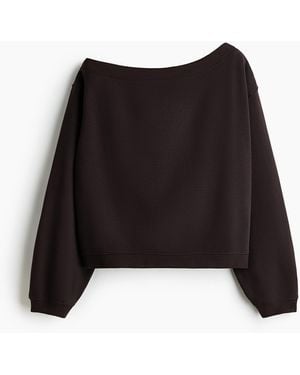 H&M One-Shoulder-Sweatshirt - Schwarz