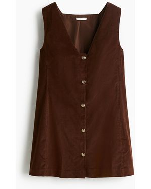 H&M Pinafore-Kleid aus Cord - Braun