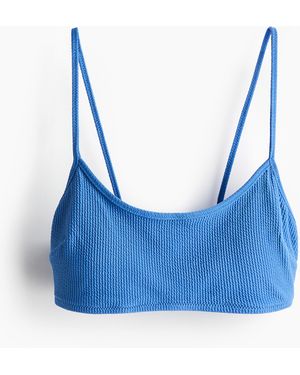 H&M Wattiertes Bikinitop - Blau